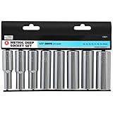 APEX TOOL GROUP-ASIA 119071 Master Mechanic 1/2 Drive Deep Metric Socket Set (8 Piece) [並行輸入品]