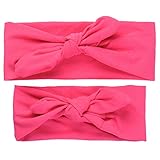 LUERME ヘッドバンド　ヘアバンド　ベビー　親子　娘とママ 赤ちゃん レディース　女の子　九色　コットン　柔らかい (ローズ)