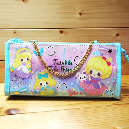 ラメキラ 持ち手チェーン付き 女の子柄 多機能ペンケース Friends お出かけバッグ 三角型 文具百貨