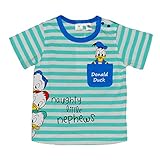 ディズニー【Disney】ドナルドダックボーダー半袖Tシャツ80cm：90cm (90cm)