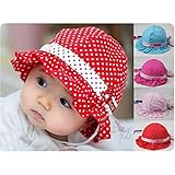 HuntGold 1X Comfortable 3-24 Months Baby Toddler Girls Sun Polka Dot Cotton Hat Cap(pink) by HuntGol