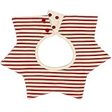 「homecoi」 ベビービブ　よだれ掛け　前掛け　エプロン　胸当て　食事用スタイ　ナプキン ビブ　星柄　食事用　360度　回転　バンダナ　子供　男の子　女の子　新生児　赤ん坊用　ソフト (レッド)