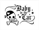 ノーブランド 黒 バンダナ スケルトン Baby in car シール ステッカー デカール