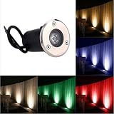 【ノーブランド 品】省エネ　埋没　ライト　ランプ　 1W LED　屋外　パス　スポット　地下　デッキ　発光色５色選ぶ - ブルー