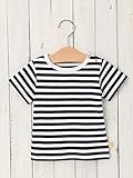 Angeliebe エンジェリーベ日本製 ベビー ボーダー Tシャツ 赤ちゃん 子供服 男の子 女の子 90㎝ ネイビー × シロ 50026033