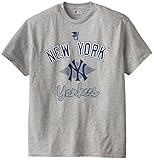 MLBニューヨークヤンキースメンズの58tティー、スチールヘザー、スモール