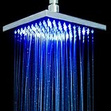 Jiayoujia 8インチ雨Square真鍮LEDシャワーヘッド
