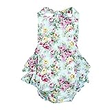 Junda　ベビー服　はいはい　春夏　ロンパース　出産祝い　女の子　吸汗 綿　ローズ花柄