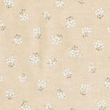 50cm単位販売 綿麻シーチング 生地 クレイン 花 フラワー 小花 花柄 コットンリネン 麻 ナチュラル (ナチュラル)