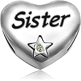 JMQJewelry Sister Heart I Love You 誕生日誕生石1月~12月チャーム ブレスレット レディース ガールズ メンズ ジュエリー 母 クリスマスギフト, クリスタル,
