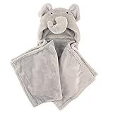 Hudson Baby Plush Hooded Blanket, Elephant by Hudson Baby