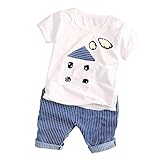 Cutelove 子供服 Tシャツ Tシャツ＆パンツ 上下セット 可愛い 家柄 半袖 ショートパンツ 男の子 赤ちゃん 夏