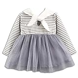 Cutelove　ドレス　プリンセスドレス　ロングスリーブ　長袖　コットン　綿　女の子　ベビー　ガールズ　赤ちゃん　幼児　春　秋　可愛い　素敵　ウサギ柄　ストライプ　カジュアル　普段着　韓国　チュチュ