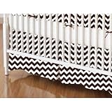 SheetWorld - Crib Skirt (28 x 52) - Brown Chevron Zigzag - Made In USA by sheetworld