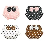 Elmely 100%綿製 幼児 ベビー ショーツ キッズ ブリーフ かわいい 蝶結び ドット柄 パンツ 男女兼用 日替わり 80 90 100 110 120【4枚セット 120】