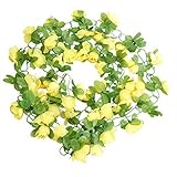 Yammy 1pcs 造花　バラ　花や葉　緑のつる　造花　ホーム/結婚式/オフィス飾り　インテリア花　雑貨　おしゃれ　かわいい (黄色)