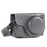 MegaGear Panasonic Lumix DC-ZS70, ZS80, TZ90, TZ95 Ever Ready(エヴァーレディー) レザー カメラ ケース＆ストラップ バッテリーアクセス可能