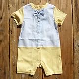 Bijoux&Bee(ビジュー&ビー) 前開きフェイクシャツ ロンパース(70) M：70-80cm,イエロー