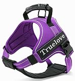cocomall 2WAY喉に優しい犬ハーネス 負担軽減犬用ハーネス TRUE LOVE日本授権店 犬用胴輪 ドッグ ペット用品 3M反射材料 訓練 お出かけ ナイロン素材 小型犬、中型犬、大型犬に向け 通気性 調節可能 (XS, 紫色)