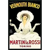 Martini & Rossi Framed壁アートby Marcello Dudovich – 25.41 W x 37.41h in。 25"" X 37" ブラック DSW169876