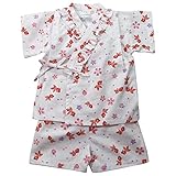 盛夏 甚平(ジンベイ) 【日本製】サザンクロスプリント金魚甚平スーツ 80cm/ピンク NO.OG-1613