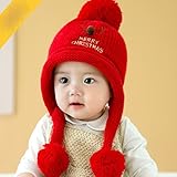 お出かけ お散歩 赤ずきん 風 帽子 ニット男の子 女の子 兼用 防寒 防風 アウター ベビー キッズ 赤ちゃん 幼児 子供 服 ギフト 帽子 キャップ (レッド)