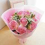 【ベルシック】 フレグランスソープフラワー ローズ　ダイアナ 　ほのかに香るお花　枯れないお花　お祝・お見舞い　ギフト　ギフトクリアバック付　　＜送料無料（一部地域を除き）＞ (ピンク)