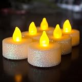Glitter Votive Tealight LED Flameless Candle powered byバッテリー照明、センターピース、ウェディングクリスマスデコレーション LO-02-01-0