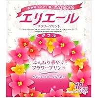 エリエール トイレットペーパー フラワープリント 25m×18ロール ダブル パルプ100% 優雅な花の香り