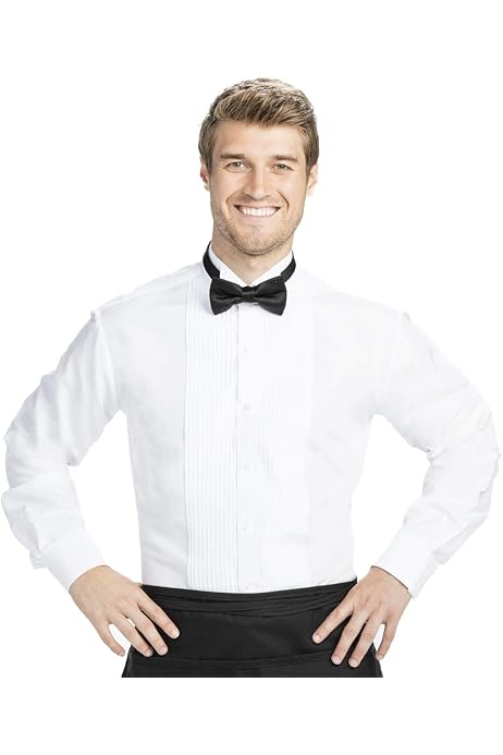 Pleated Tuxedo Shirt, Wing Collar 