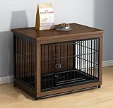 牧小苫＼ｍｓｍｒ 犬 ケージ ペットケージ 木製 ペットサークル 小中型犬用 サークル 室内 犬 ゲージ ウッディサークル インテリア調 頑丈 オシャレ トレー付き オシャレ 犬サークル (ブラウン, S（64×50×60cm）)