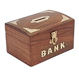 Indian Glance木製安全コインお金銀行保存ボックス – Gifts for Kids |ボーイズ|ガールズ|大人|クリスマス| Xmas – ハワイアン木製貯金箱