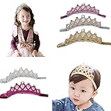 Qandsweetベビーガールズヘッドバンドとクリスタルクラウンヘアリボン 0-10 Years Old Baby