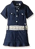 GUESS Baby Girls' Denim Dress with Lace Dark Chambray 12 Months [並行輸入品]