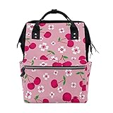 ママバッグ　マザーズバッグ　リュックサック　ハンドバッグ　旅行用 チェリー 花 ファション