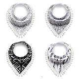 ｙｕｚｕｙｕ　ベビー　スタイ　４枚セット　サイズ調節可能　コットン100％　よだれかけ　　 (スタンダード, 2.モノトーン)