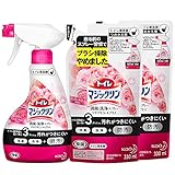 【まとめ買い】トイレマジックリン ツヤツヤコートプラス トイレ用洗剤 消臭・洗浄スプレー エレガントローズの香り 本体×1個+替×2個