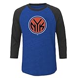 NBA New York Knicks子供ユニセックスNBA Youth 3 / 4ラグランスリーブwith画面、XL、Roy HTH / Cha HTH