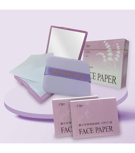 Amazon.co.jp: あぶらとり紙【300枚入り】油取り紙 鏡付き パフで使う  