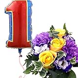 バルーンフラワー ノーブルムーン 浮かぶバルーンと生花アレンジのセット 誕生日 記念日 開店祝い などに (1)