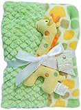 Mini Muffin Super Soft Baby Blanket + Stuffed Animal Combo Pack (Green Giraffe) by Mini Muffin