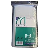 酒井化学工業 チャック付ポリエチレン袋 ミナジップ ケース販売 0.04×140×100mm E-4 8000枚入
