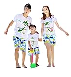 【HALLE】ペア Tシャツ 　ショートパンツ　セットアップ　リゾートTシャツ　親子お揃い 親子ペア服 ペアルック 親子 おそろい カップル お揃い レディース 親子ペア服　記念日　プレゼント (男の