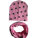 Ochine　ベビー　キッズ　子供　帽子＋マフラー　コットン　二点セット　星柄　超可愛い　男女兼用　保温防寒　撮影用にも　出産祝い　贈り物　フリーサイズ　9色選択