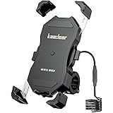 Kaedear(カエディア) バイク スマホホルダー QI ワイヤレス充電 防水 USB電源 携帯ホルダー バイク用 アルミ製 マウント QI 15W USB QC3.0 充電器 原付 オートバイ スクーター 車両電源12V入力 クイックホールドQI