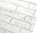 簡単模様替え 福美康(FUMEIKANG) ウォールペーパー 壁紙 レンガ DIY シール 45cmx10m スキージー セット (ホワイト レンガ)