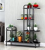ZENGAI 台形 植木鉢 屋内 鉄 多機能 断つ 多層 棚 ディスプレイスタンド、4サイズ フラワースタンド ( 色 : ブラック , サイズ さいず : D )