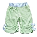 LOVE POWERS ハーフパンツ キッズ 女の子 裾 リボン ウエストリブ 綿100% パンツ 半ズボン 子供服 120cm 672130【ミント・リブストライプ】