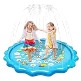 Ninonly 噴水マット プレイマット プールマット 子供用 ペット用 直径170CM プール かわいい 水遊び 夏の日 芝生遊び 家庭用 夏対策 (動物柄)