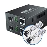 10Gtek 2個セット ギガビット 光メディアコンバーター マルチモード デュアルLCファイバー 1.25Gb/s SFPモジュール to 10/100/1000Base-Tx 1000Base-SX SFP 付き （850nm 550m）